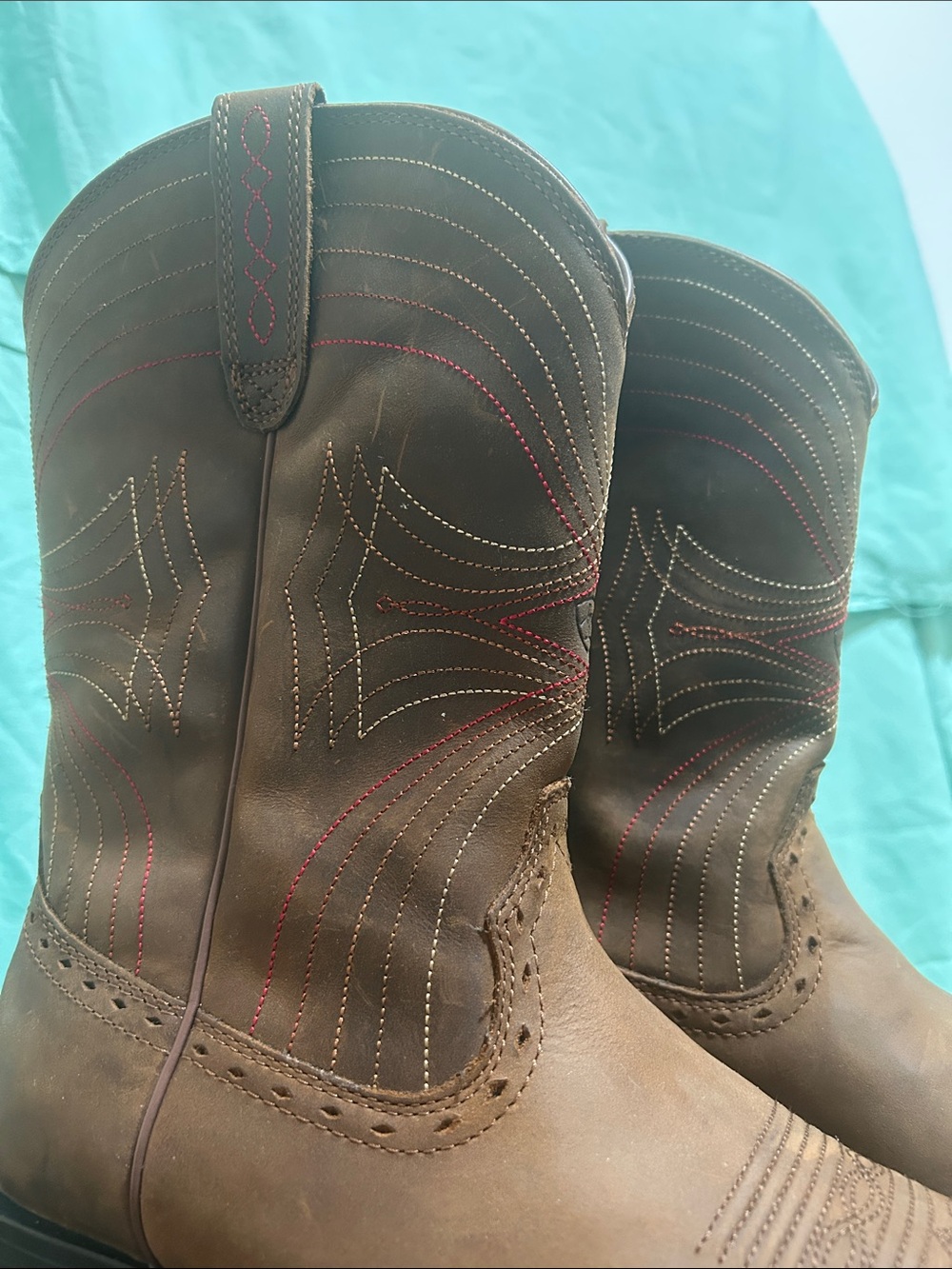 ARIAT Men's Brown Western Cowboy Boots - Classic Pull-On Style[Like New] - Picture 7 of 8